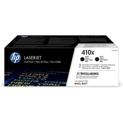 HP 410X LaserJet, lot de 2 cartouches de toner grande capacité authentiques, noir