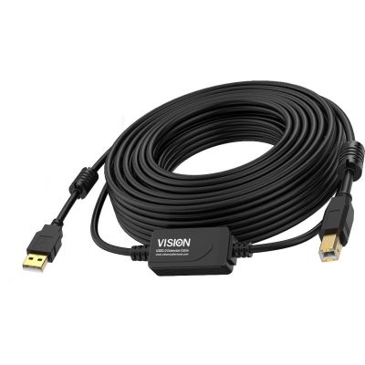 VISION 10m Black USB 2.0 booster cable