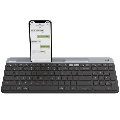 Logitech Slim Multi-Device Wireless Keyboard K580 clavier Universel RF sans fil + Bluetooth Nordique Graphite