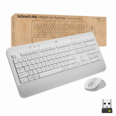 Logitech Signature MK650 Combo For Business clavier Souris incluse Bureau Bluetooth QWERTZ Suisse Blanc