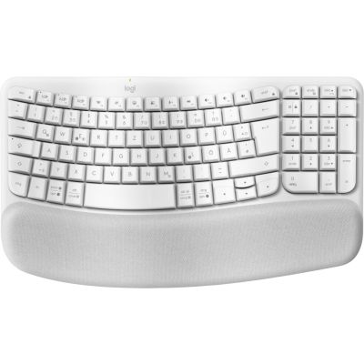 Logitech Wave Keys clavier Bureau RF sans fil + Bluetooth QWERTZ Allemand Blanc