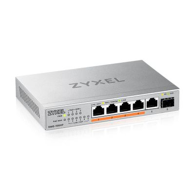 Zyxel XMG-105HP Non-géré 2.5G Ethernet (100/1000/2500) Connexion Ethernet, supportant l'alimentation via ce port (PoE) Argent