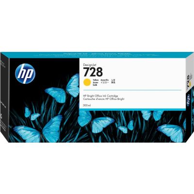 HP 728 DesignJet cartouche d'encre jaune, 300 ml