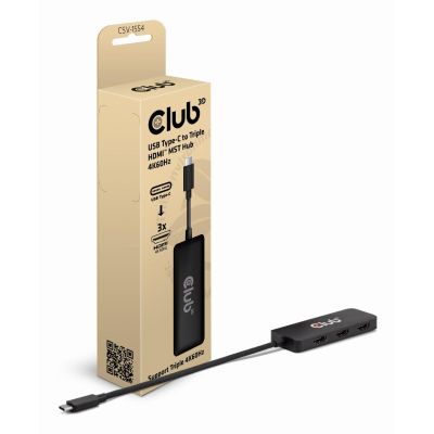 CLUB3D CSV-1554 hub & concentrateur USB Type-C Noir