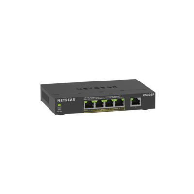 NETGEAR GS305Pv3 Non-géré Gigabit Ethernet (10/100/1000) Connexion Ethernet, supportant l'alimentation via ce port (PoE) Noir