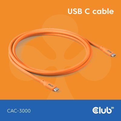 CLUB3D Kabel / Adapter câble USB USB4 Gen 2x2 2 m USB C Orange