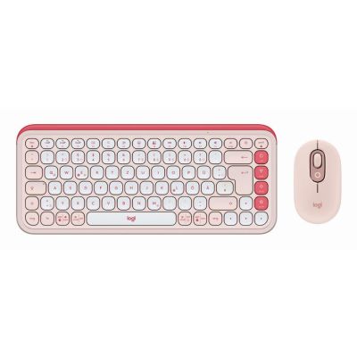 Logitech POP Icon Combo clavier Souris incluse Universel Bluetooth QWERTZ Allemand Rose, Blanc