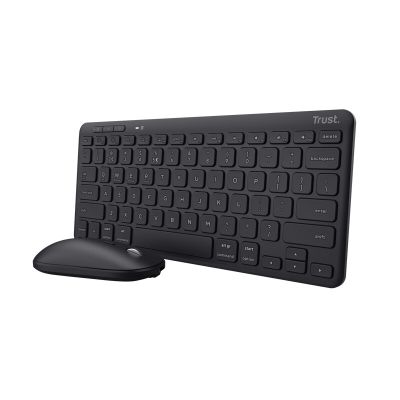 Trust Lyra clavier Souris incluse Bureau RF sans fil + Bluetooth AZERTY Belge Noir