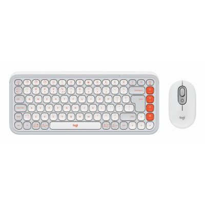 Logitech POP Icon Combo clavier Souris incluse Universel Bluetooth QWERTY US International Orange, Blanc