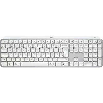 Logitech 920-011585 clavier Universel RF sans fil + Bluetooth QWERTY Anglais britannique Aluminium, Blanc