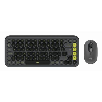 Logitech POP Icon Combo clavier Souris incluse Universel Bluetooth QWERTY US International Granit, Vert