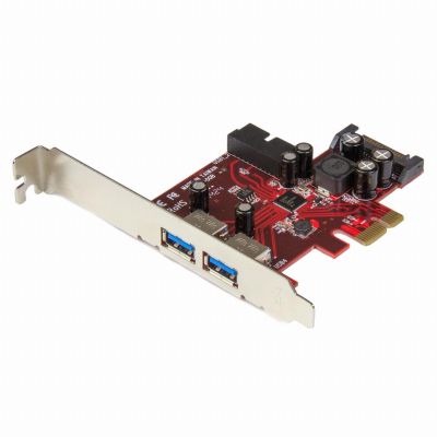 StarTech.com Carte contrôleur PCI Express à 4 ports USB 3.0 - 2 externes 2 internes - Adaptateur PCIe avec alimentation SATA