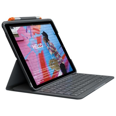 Logitech Slim Folio Graphite Bluetooth QWERTY Danois, Finlandais, Norvégien, Suédois