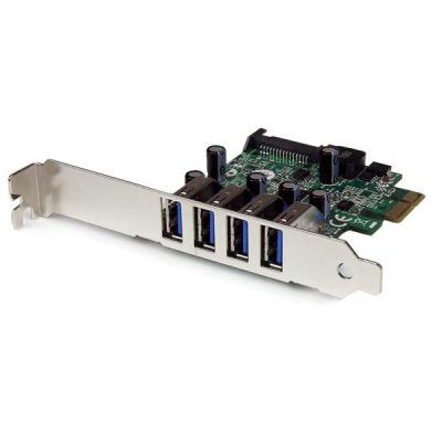 StarTech.com Carte contrôleur PCI Express à 4 ports USB 3.0 SuperSpeed - Adaptateur PCIe avec UASP et alimentation SATA