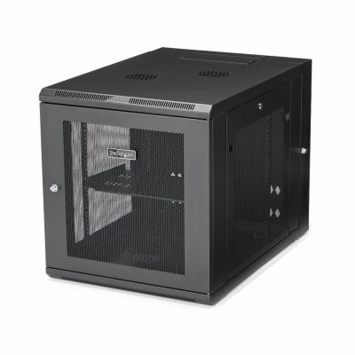 StarTech.com Armoire Réseau Murale à 4 Montants 12U avec Étagère 1U, Armoire Serveur Murale 19" à Charnières pour Équipement IT/AV/Électronique/Ordinateur, Armoire Rack Ventilée Flexible