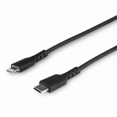 StarTech.com Câble USB-C vers Lightning Noir Robuste 1m - Câble de Charge/Synchronistation USB Type C vers Lightning Fibre Aramide - iPad/iPhone 12 Certifié Apple MFi