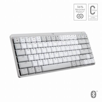 Logitech MX Mini Mechanical for Mac clavier Bureau Bluetooth QWERTZ Suisse Gris, Blanc