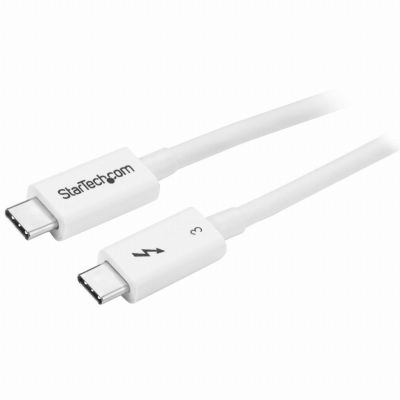 StarTech.com Câble Thunderbolt 3 de 50 cm - 40 Gb/s - Compatible Thunderbolt, USB et DisplayPort - Blanc