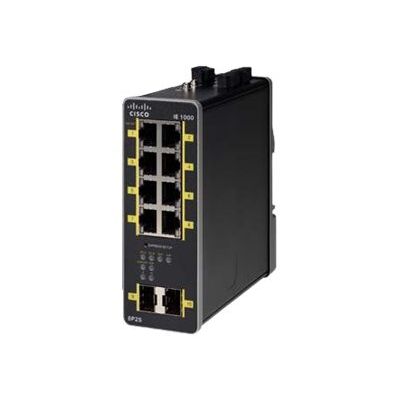 Cisco IE-1000-8P2S-LM commutateur réseau Géré Gigabit Ethernet (10/100/1000) Connexion Ethernet, supportant l'alimentation via ce port (PoE) Noir