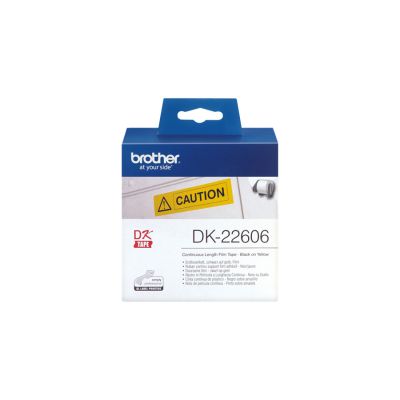 Brother DK-22606 - Ruban film continu original – Noir sur jaune, 62 mm de large