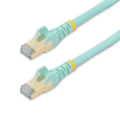 StarTech.com Câble réseau Cat6a STP blindé sans crochet de 1 m - Aqua
