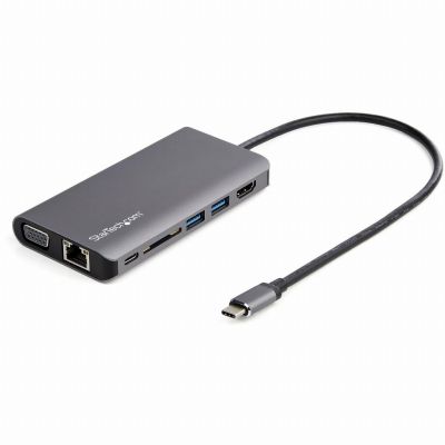 StarTech.com Adaptateur Multiport USB-C - Mini Dock USB-C avec 4K HDMI ou 1080p VGA - Hub 3x USB 3.0, SD, GbE, Audio, 100W PD Pass-Through - Station d'Accueil pour PC Portable/Tablette