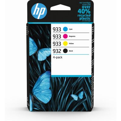 HP 932 Pack de 4 cartouches d'encre noire/ 933 Pack de 4 cartouches d'encre cyan/magenta/jaune authentiques