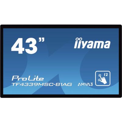 iiyama ProLite TF4339MSC-B1AG écran plat de PC 109,2 cm (43") 1920 x 1080 pixels Full HD LED Écran tactile Multi-utilisateur Noir
