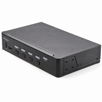 StarTech.com Commutateur KVM HDMI à 4 Ports - Moniteur Unique 4K 60Hz Ultra HDR - Commutateur KVM de Bureau HDMI 2.0 avec Hub USB 3.0 à 2 Ports (5Gbps) et 4x USB 2.0 HID, Audio - TAA