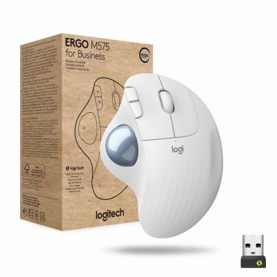 Logitech ERGO M575 for Business souris Bureau Droitier RF sans fil + Bluetooth Trackball 2000 DPI