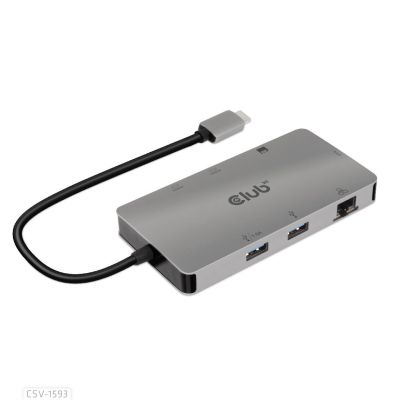 CLUB3D CSV-1593 hub & concentrateur USB 3.2 Gen 1 (3.1 Gen 1) Type-C 16200 Mbit/s Métallique