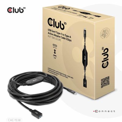 CLUB3D CAC-1538 câble USB USB 3.2 Gen 1 (3.1 Gen 1) 10 m USB C USB A Noir