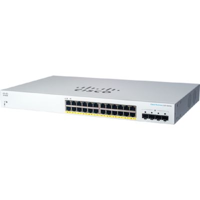 Cisco CBS220-24P-4G Géré L2 Gigabit Ethernet (10/100/1000) Connexion Ethernet, supportant l'alimentation via ce port (PoE) 1U Blanc