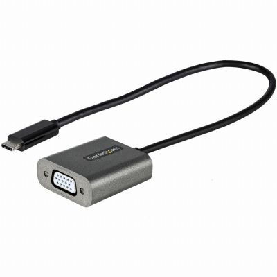 StarTech.com Adaptateur USB C vers VGA - Dongle Adaptateur USB-C 1080p vers VGA - Convertisseur USB-C (DP Alt Mode) vers Écrans/Affichages VGA - Comp. Thunderbolt 3 - Câble Intégré 30cm