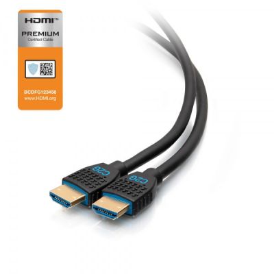 C2G Câble 1,8 m HDMI® Premium, haut débit, série de performance- 4K 60 Hz encastrable dans le mur, certifié CMG (FT4)